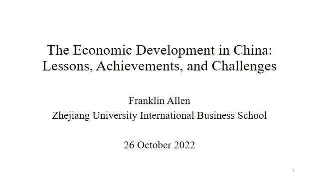 Economic Development in China